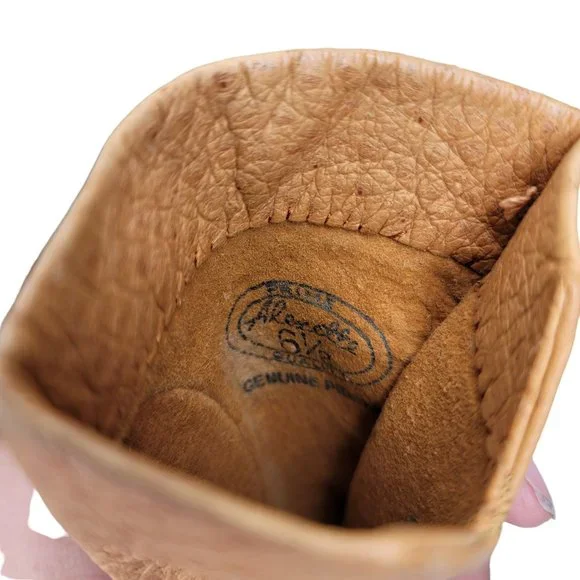 Alexette Vintage brown tan pig skin leather driving gloves size 6.5 or us small.